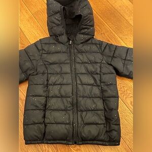 Baby gap Toddler dark navy coat with hood, glitter accents, 5 years 110 cm